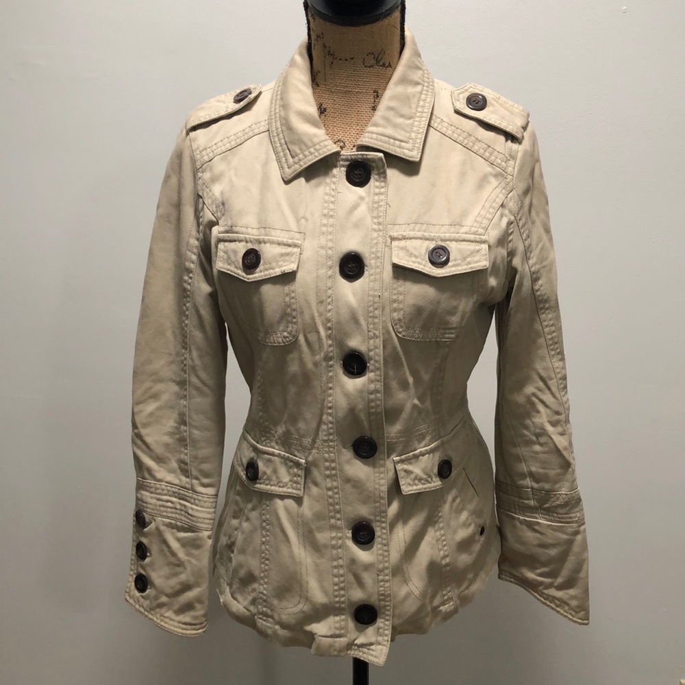 {Converse} Beige Button Down Jean Jacket - image 2